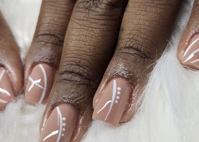 Close-up of elegant nail art at Jai'sNails in Bridgetown, Saint Michael, BB.