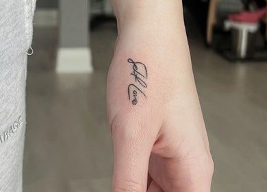 Elegant wrist tattoo at Cosmopolitan Beauty Bar, Springwater, Ontario, CA.