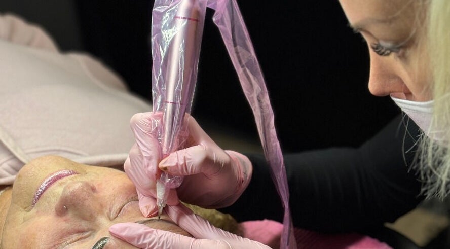 Cosmetic tattooing at Cosmopolitan Beauty Bar in Springwater, Ontario, CA.