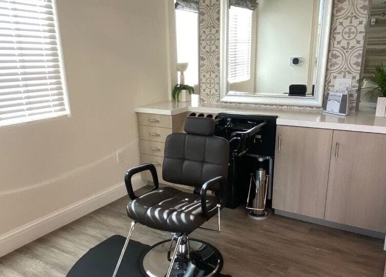 Elegant styling station at ACOYA Troon Spa Sensi Salon, Scottsdale, Arizona, US, with modern decor.