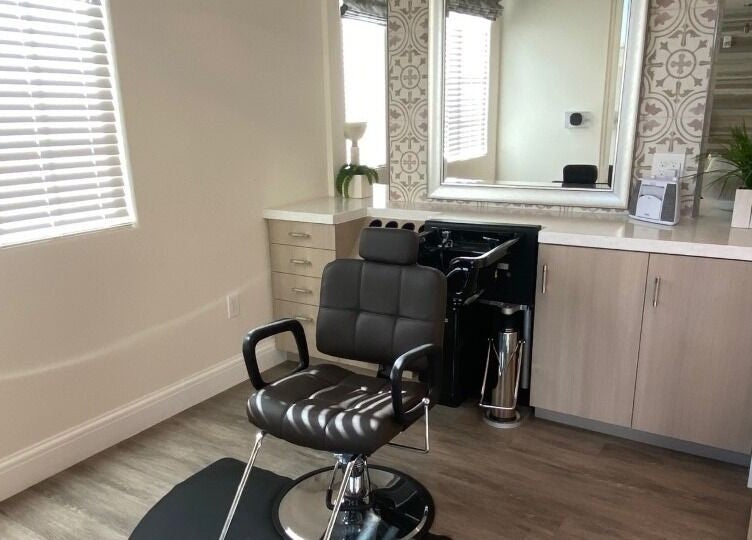 Elegant styling station at ACOYA Troon Spa Sensi Salon, Scottsdale, Arizona, US, with modern decor.