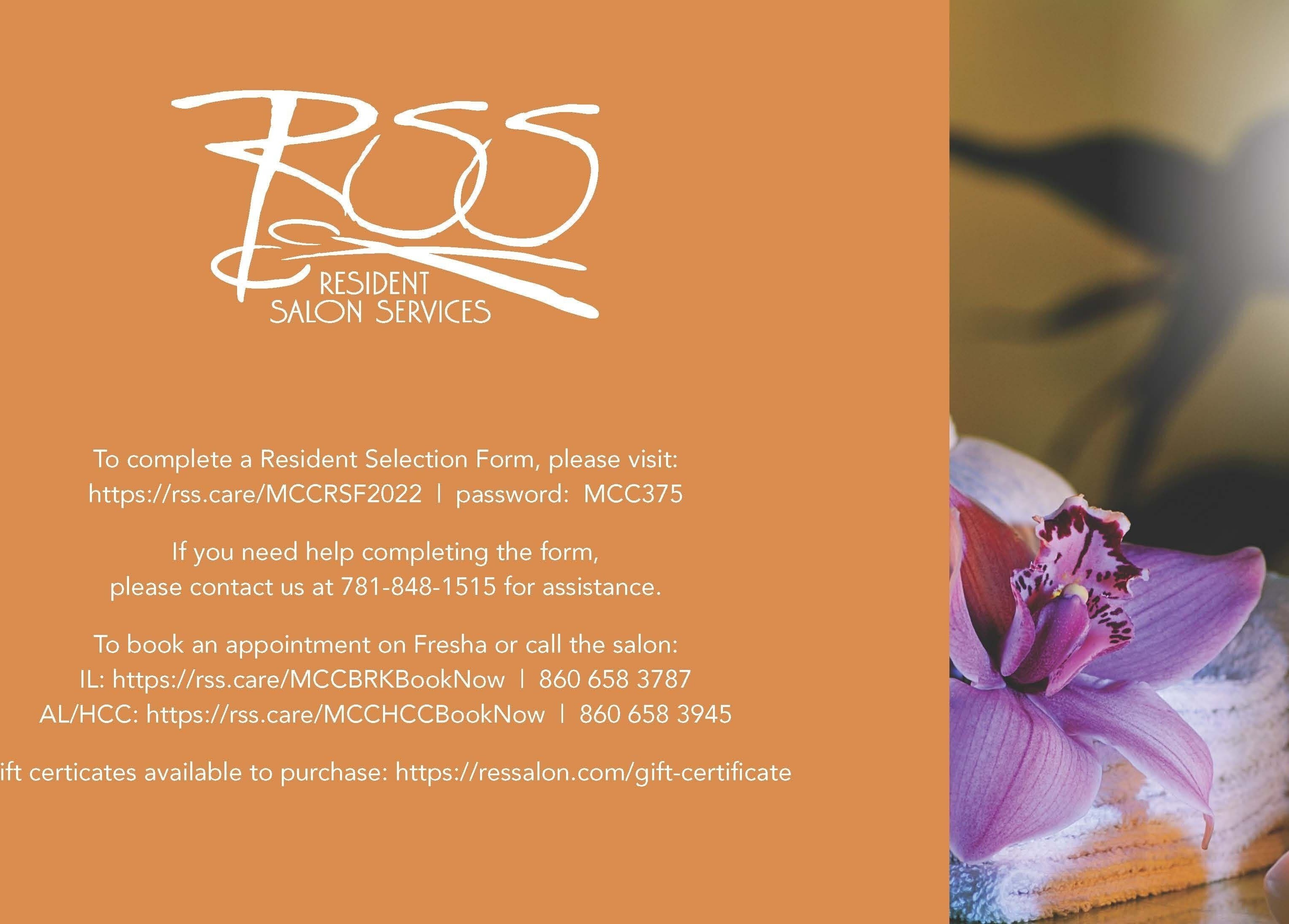 Relaxing candlelit setting at McLean Salon (HCC), Simsbury, Connecticut, US with orchids and towels.