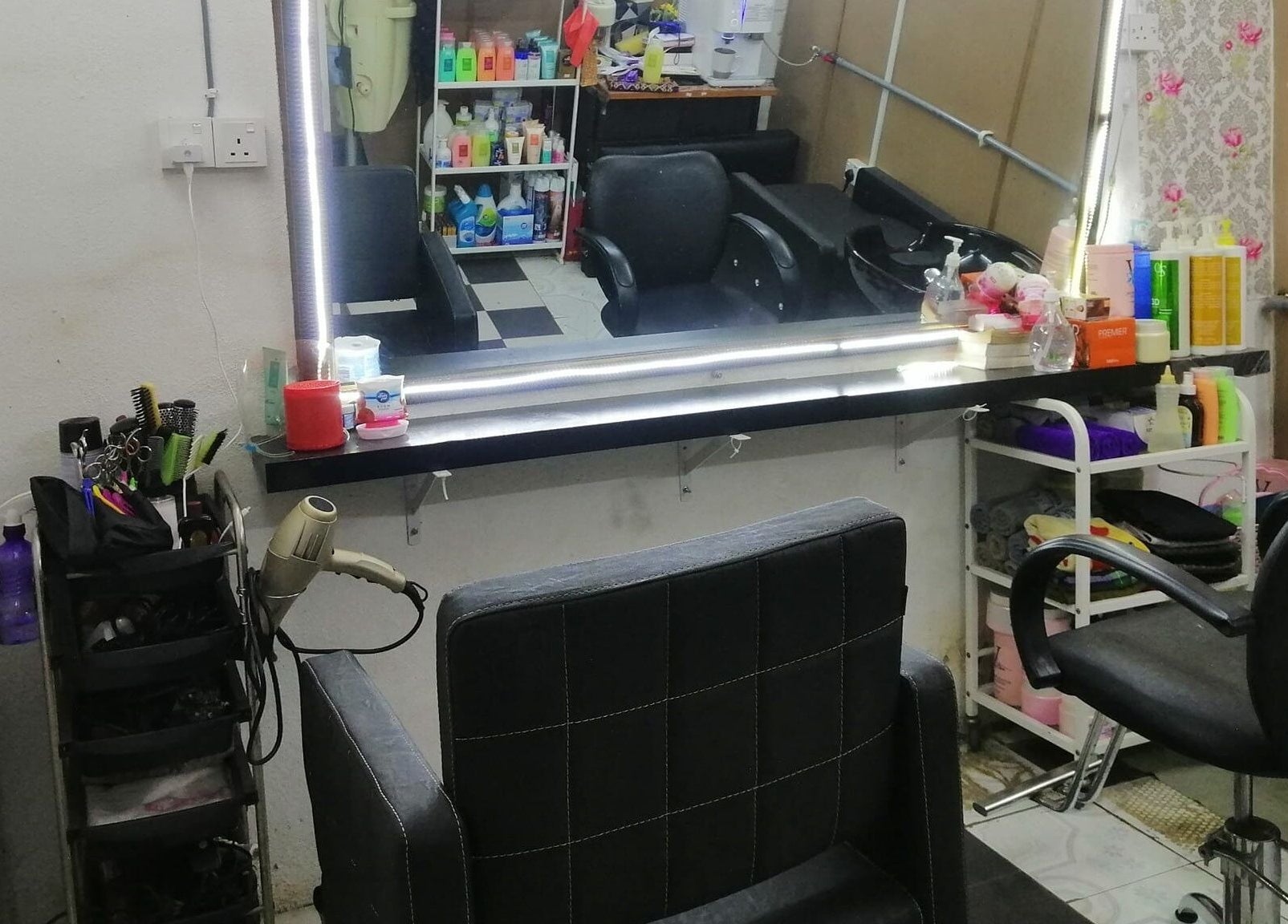 Chic salon station at Aora Spa and Wellness Kuala Langat, Telok Panglima Garang, Selangor, MY, featuring styling tools.