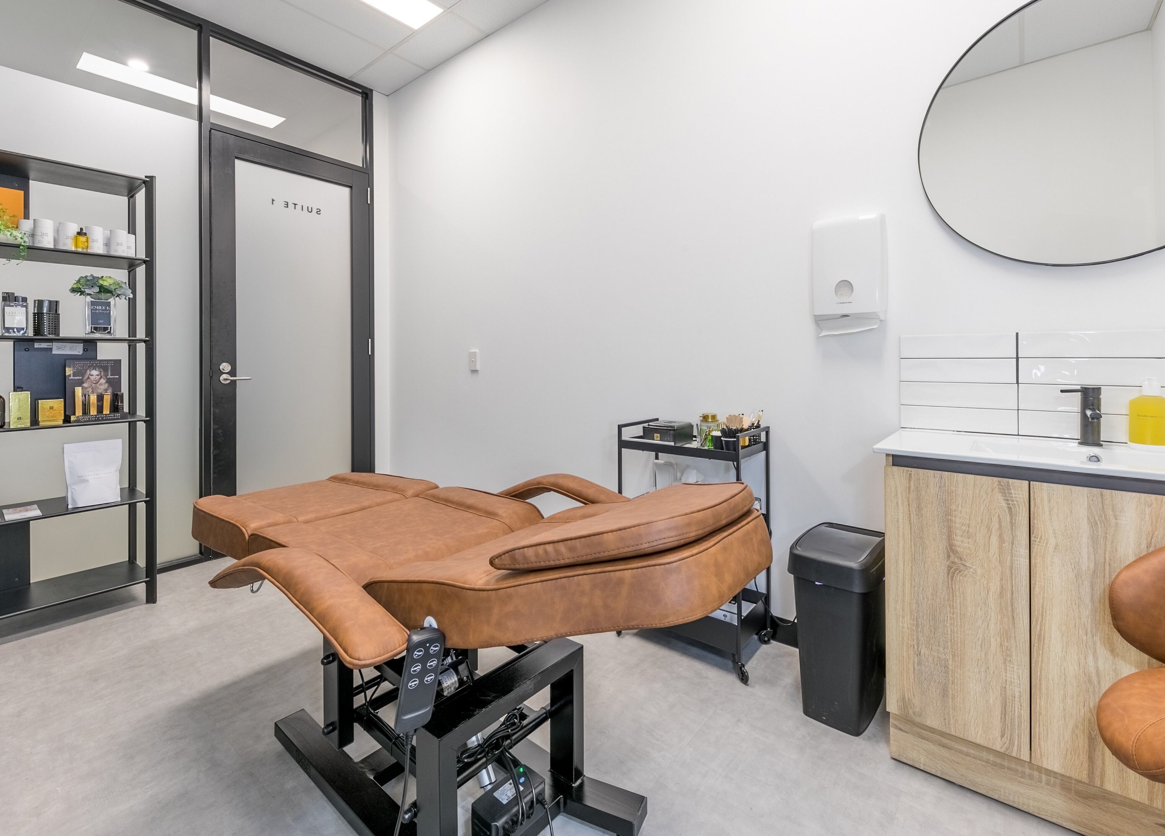 Luxurious treatment room at Leyla D Skin Body Brows in Werribee, Victoria, AU, featuring modern decor.