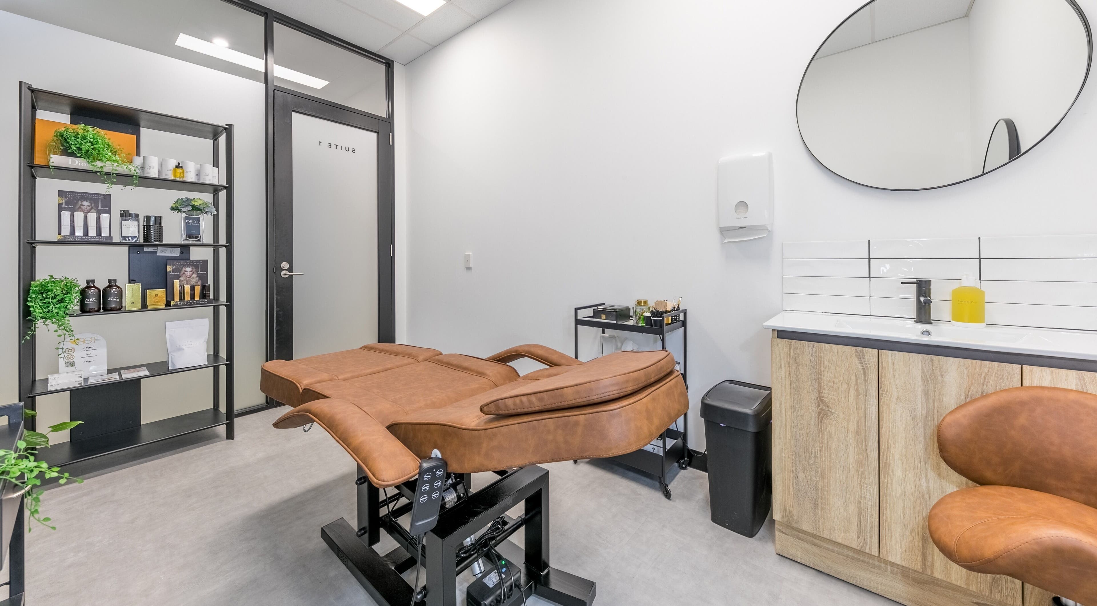Luxurious treatment room at Leyla D Skin Body Brows in Werribee, Victoria, AU, featuring modern decor.