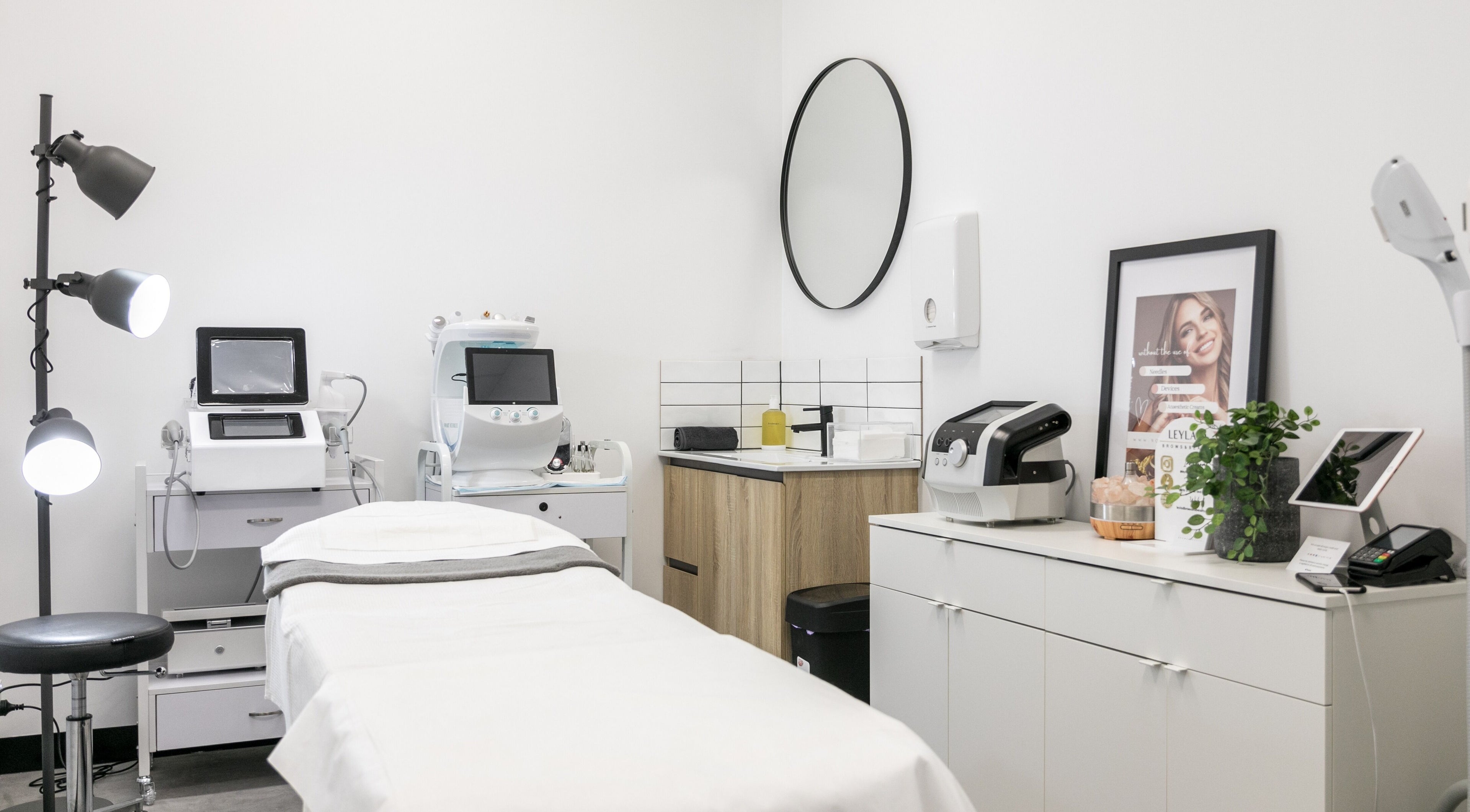 Modern treatment room at Leyla D Skin Body Brows in Werribee, Victoria, AU. Equipped for skin and body treatments.