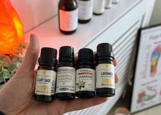 Essential oils at Palm Spa in Torquay, England, GB, creating a relaxing aromatherapy experience.