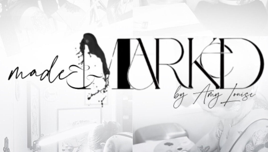 Logo of Made&Marked by AmyLouise in Whangarei, Northland, NZ showcasing artistic font design.