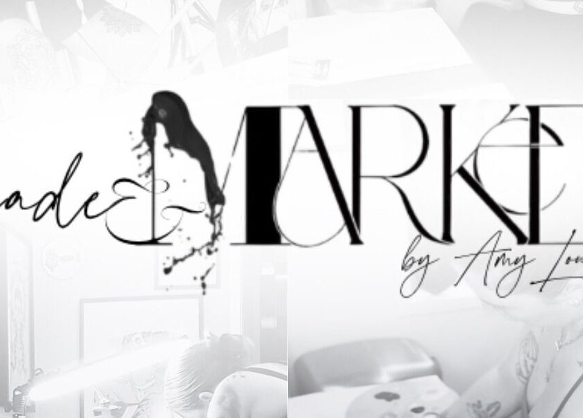 Logo of Made&Marked by AmyLouise in Whangarei, Northland, NZ showcasing artistic font design.