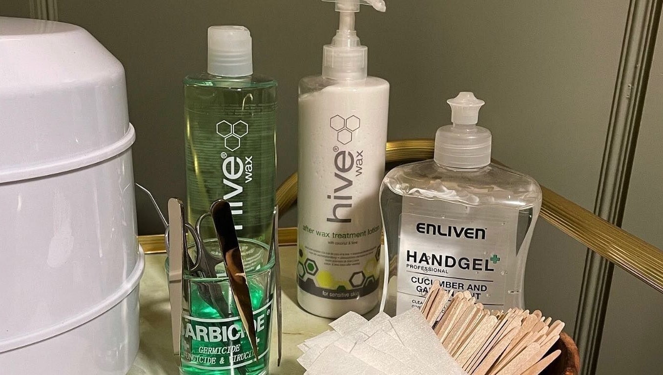 Waxing products and tools at Billie’s Brows and Nails, Hastings, England, GB for premium beauty care.