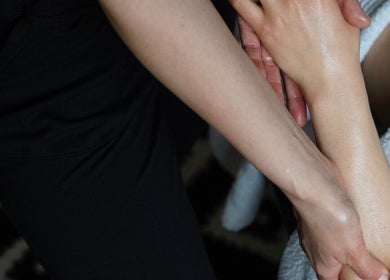 Close-up of a soothing hand massage at Intuitive Bodywork, Rickmansworth, England, GB.