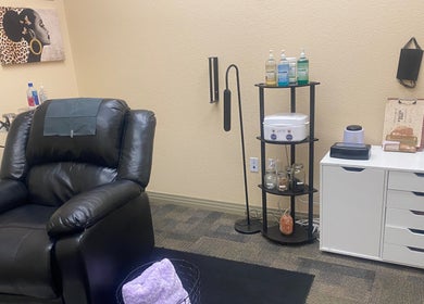 Comfortable seating and spa setup in Foxy Gyal Beauty, Las Vegas, Nevada, US for a serene experience.