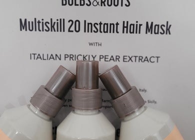 Close-up of Bulbs and Roots Multiskill 20 Instant Hair Mask at Bellissimo Hair, Liversedge Roberttown, England, GB.