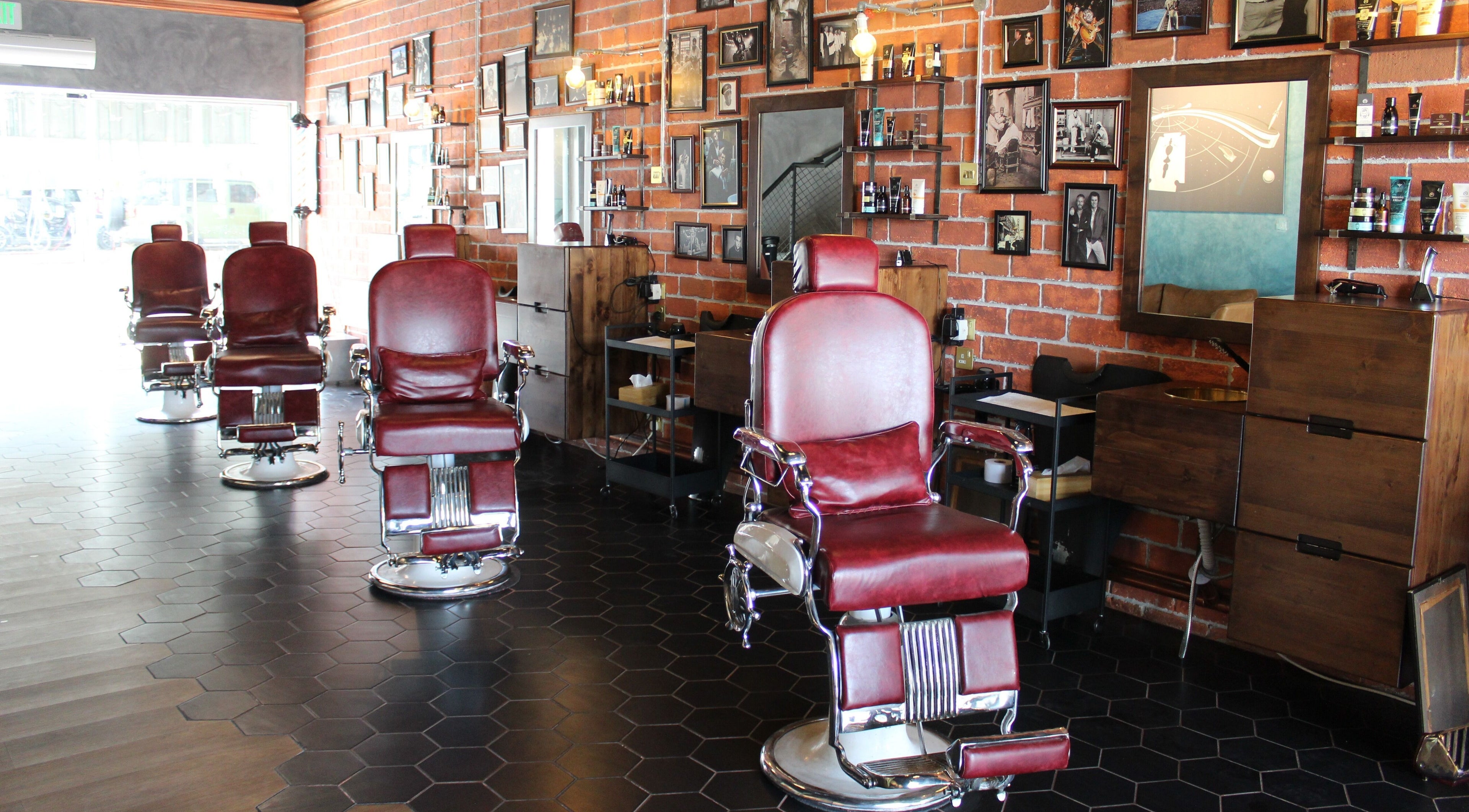 Retro barber chairs at Chop Shop Barber and Brand Al Qusais, Dubai, Dubai, AE offer classic style and comfort.