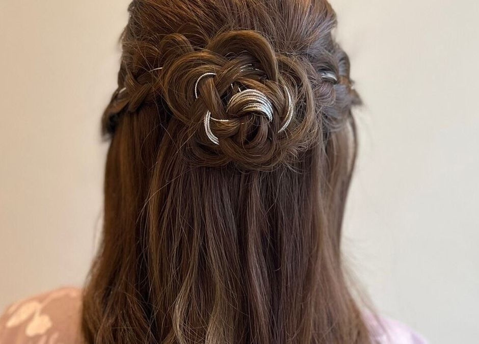 Intricate braided hairstyle at The Space Beauty Lounge, أبوظبي, Abu Dhabi, AE. Perfect for elegant occasions.