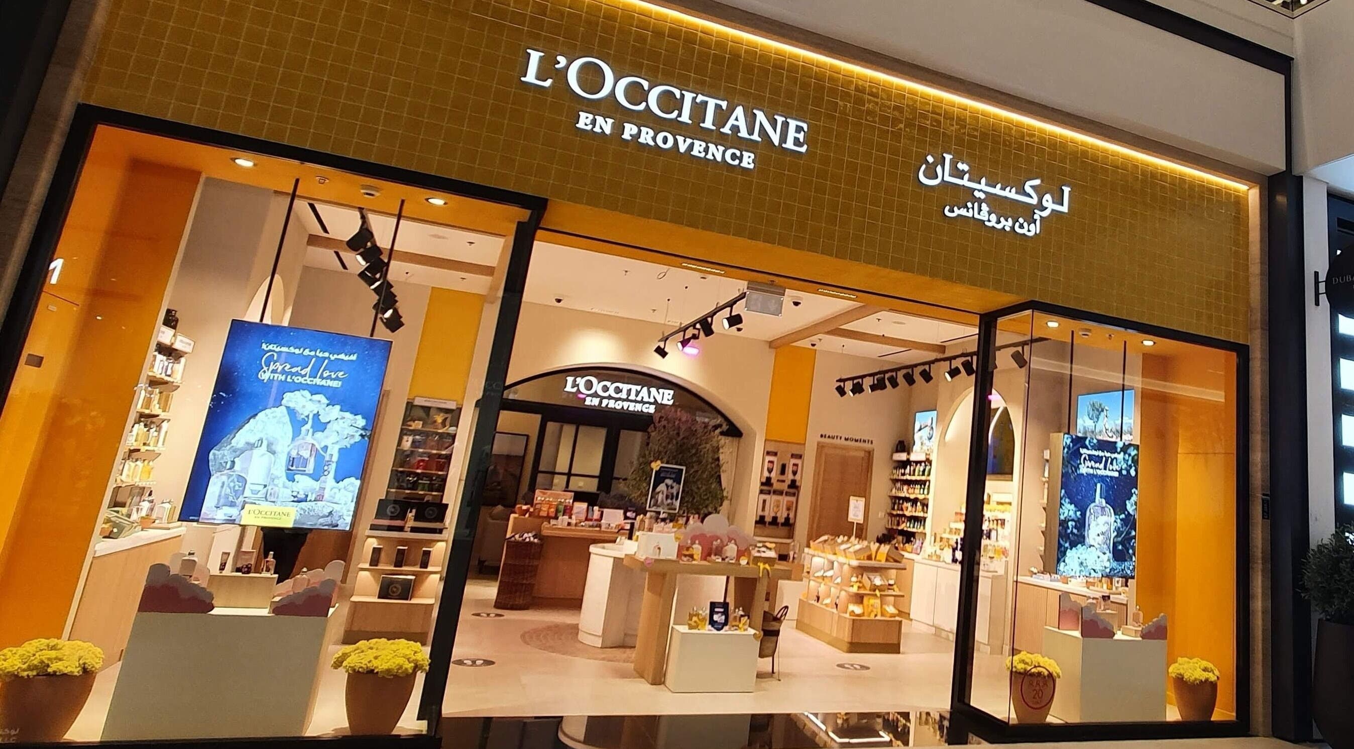 Entrance of L’Occitane Spa at Dubai Hills, showcasing luxury wellness in دبي, دبي, AE.