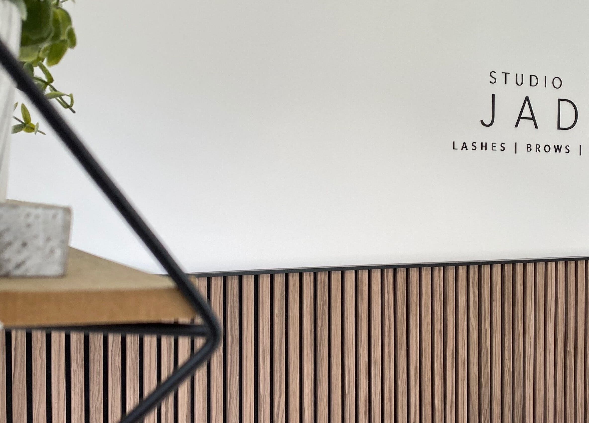 Interior decor of Jade Lashes Brows Beauty Studio, Baston, England, GB, showcasing a modern minimalist style.