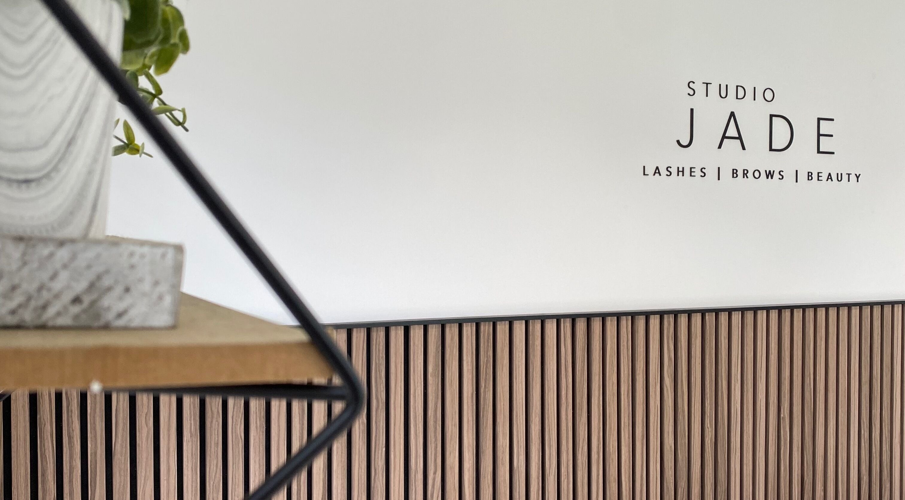 Interior decor of Jade Lashes Brows Beauty Studio, Baston, England, GB, showcasing a modern minimalist style.