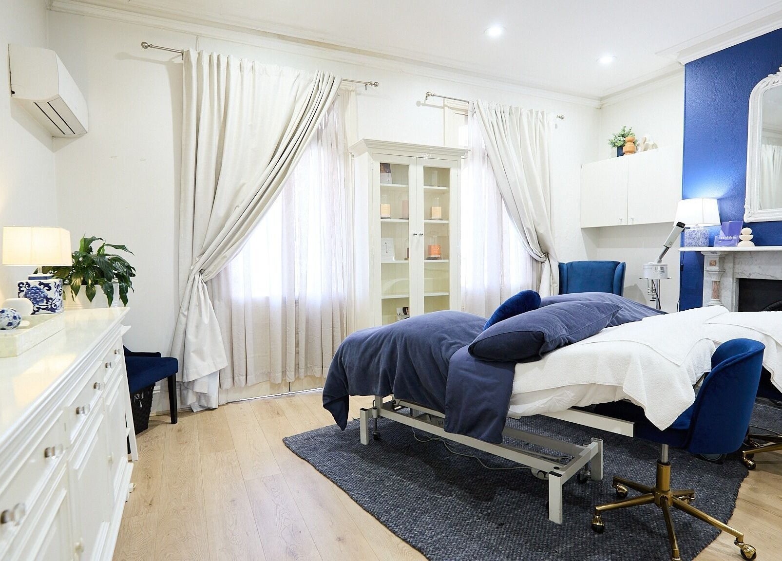 Luxurious treatment room at The Skin Code By Bronzalicious in North Sydney, New South Wales, AU.