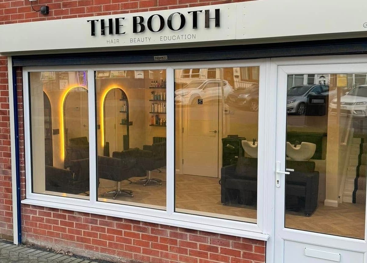 Front view of The Booth, a stylish beauty salon in Shafton, England, GB with modern decor.