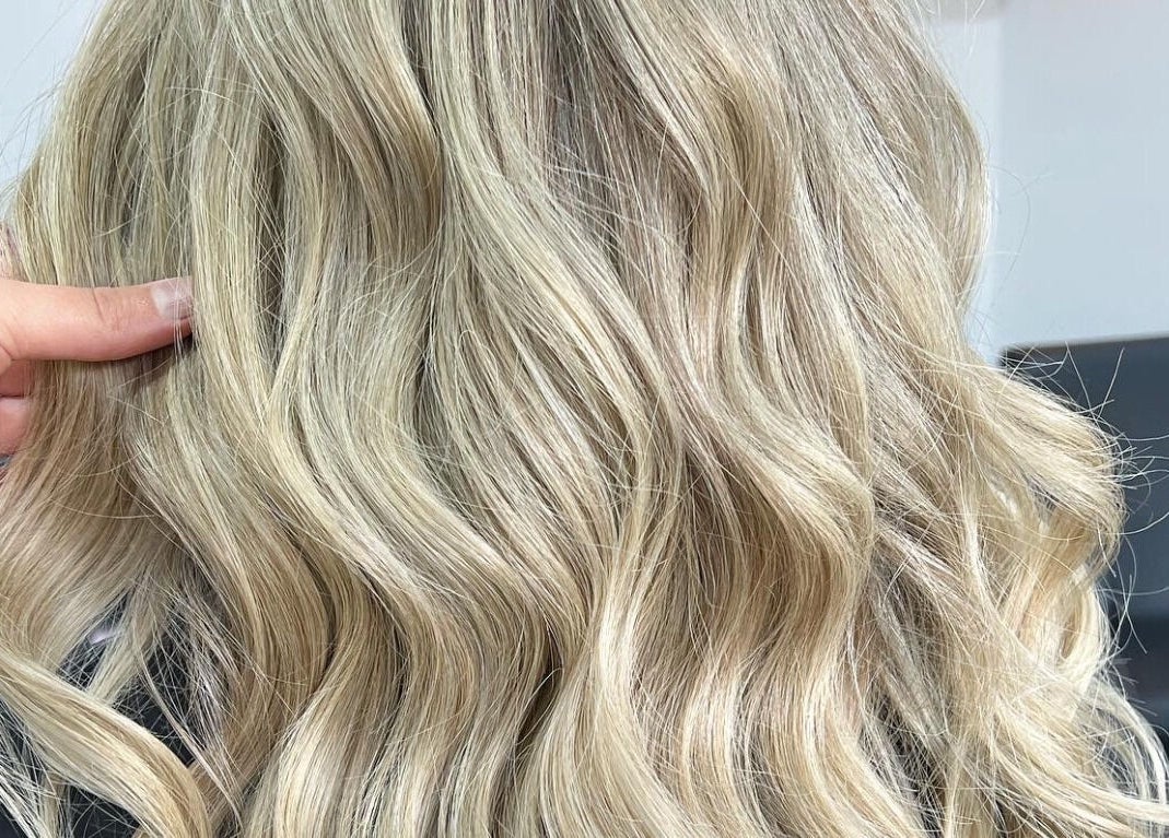 Elegant blonde waves styled at TLC Hair Bar, Melbourne, Victoria, AU.