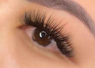 Close-up of expertly applied eyelashes at Permanent Beauty by Cathy, Ottawa, Ontario, CA.