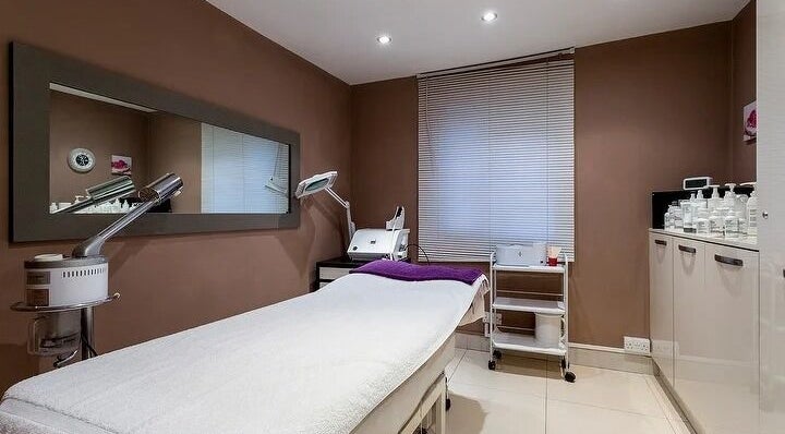 Peaceful treatment room at Jamalouki Hair and Beauty Salon, London, England, GB, featuring modern equipment.