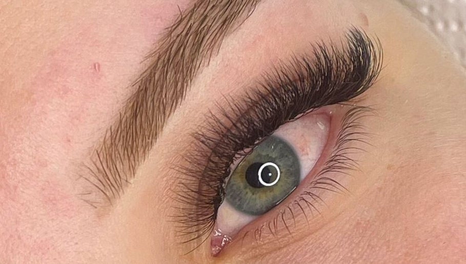 Close-up of stylish eyelashes at NEW LOCATION T. Brows, Lashes & CO BUDERIM in Buderim, Queensland, AU.