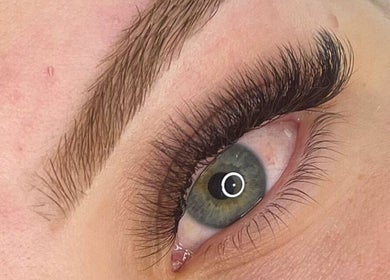 Close-up of stylish eyelashes at NEW LOCATION T. Brows, Lashes & CO BUDERIM in Buderim, Queensland, AU.