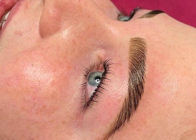 Close-up of expertly shaped brows at NEW LOCATION T. Brows, Lashes & CO BUDERIM, Buderim, Queensland, AU.