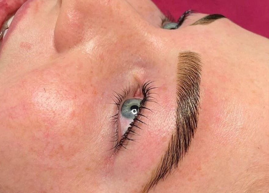 Close-up of styled eyebrows at NEW LOCATION T. Brows, Lashes & CO BUDERIM, Buderim, Queensland, AU.