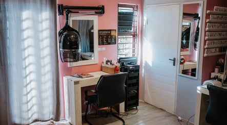 Chic styling station at Inge Myburgh Studio, Cape Town, Western Cape, ZA with modern decor.