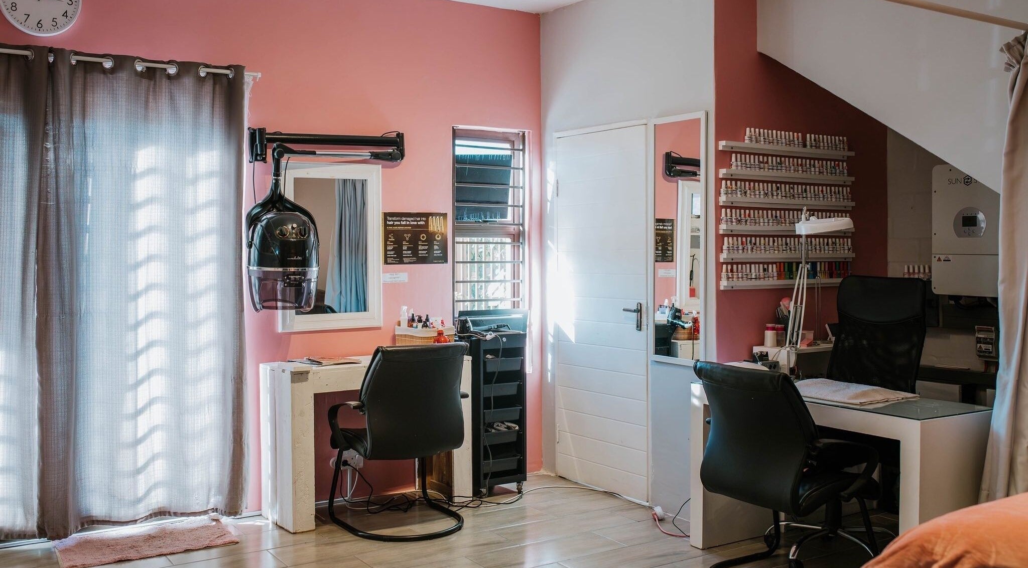 Modern beauty salon interior at Inge Myburgh Studio, Cape Town, Western Cape, ZA.