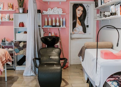 Inge Myburgh Studio in Cape Town, Western Cape, ZA, featuring a stylish salon interior with modern equipment.