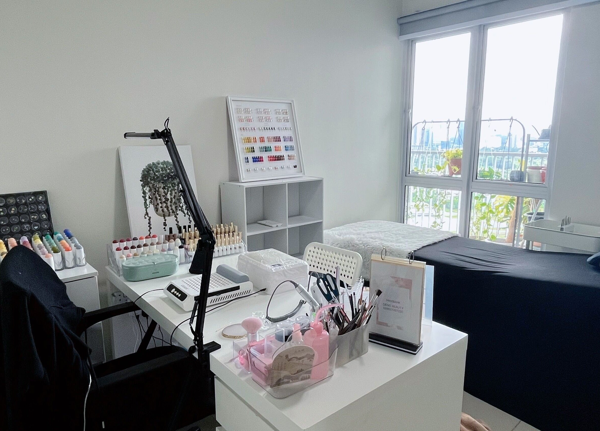 Chic beauty room at Beauty Studio 101, Sungai Besi, Selangor, MY with tools and serene decor.
