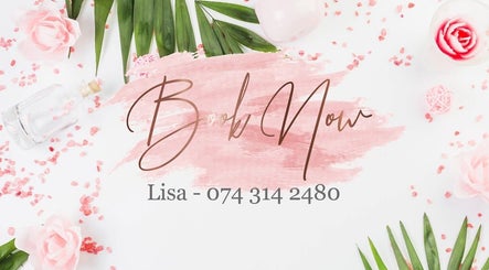 Book Now with Lisa at The Spoil Spot, Benoni, Gauteng, ZA. Elegant floral design with contact details.