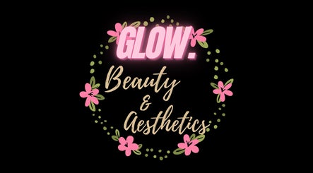 Logo of Glow Beauty and Aesthetics surrounded by floral design in Newhall, England, GB.