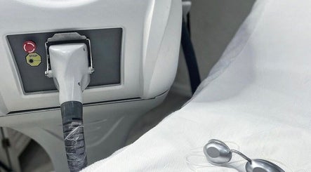 Laser machine at LUMA Laser and Beauty in Salford, England, GB, showcasing advanced treatment technology.