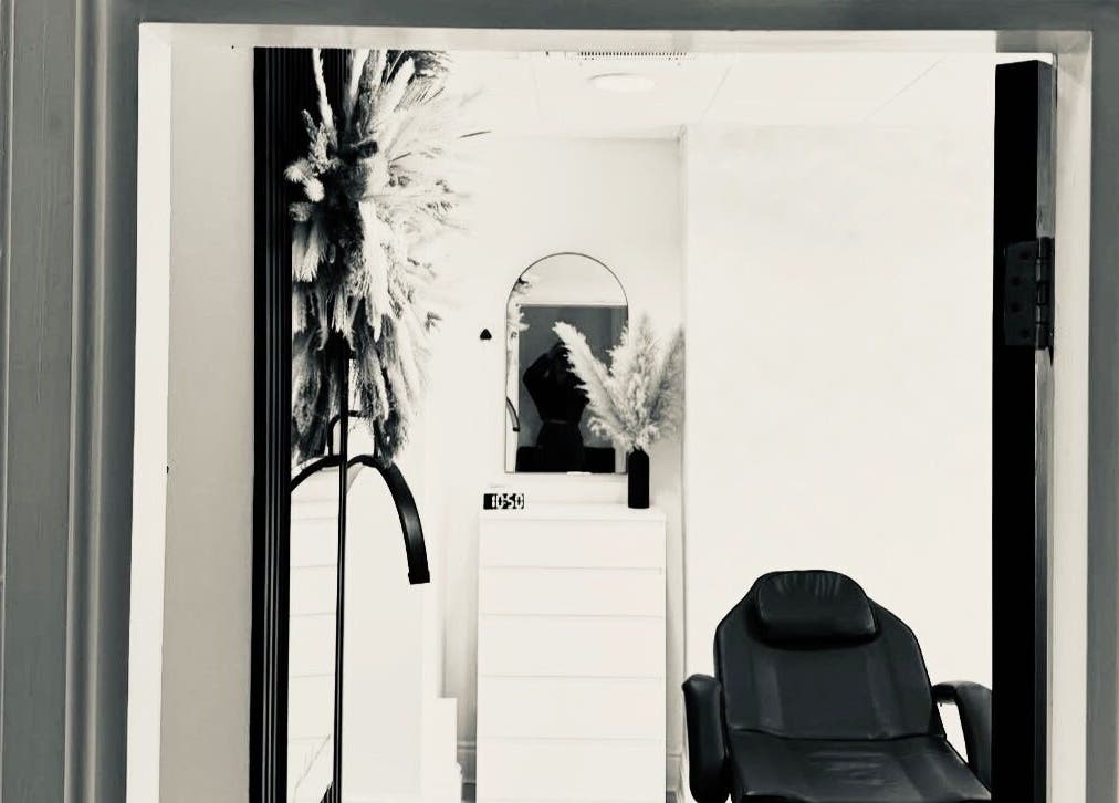 Bright, stylish treatment room at NS Aesthetics & Beauty, Shildon, England, GB. Elegantly designed for comfort.