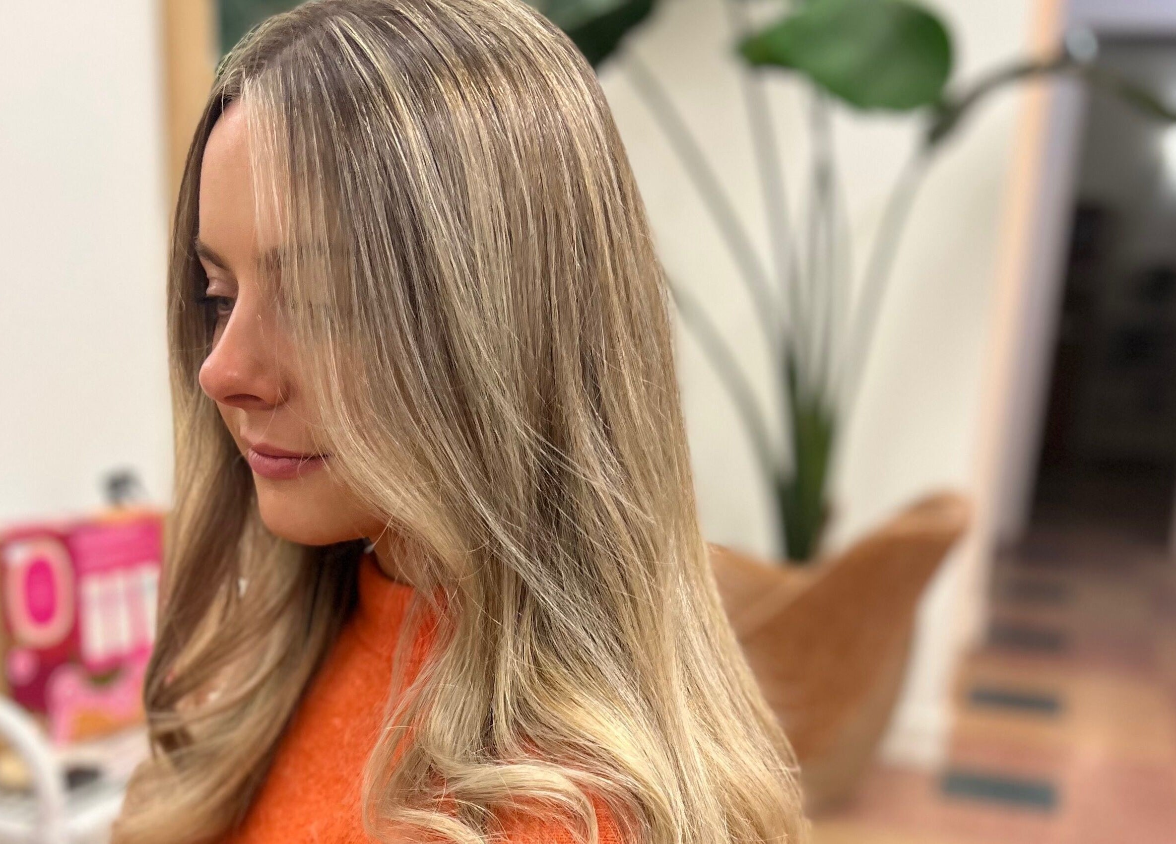 Elegant blonde hairstyle at Boho Bombshell in White Gum Valley, Western Australia, AU.