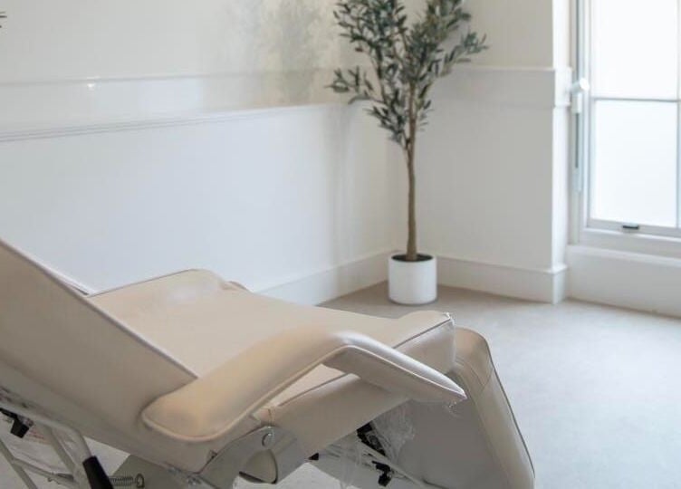 Relaxation room with a treatment chair at Be. Laser and Skin Clinic, Taunton, England, GB.