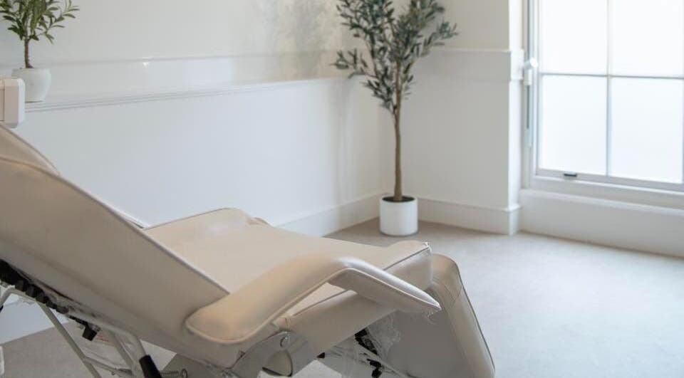 Relaxation room with a treatment chair at Be. Laser and Skin Clinic, Taunton, England, GB.