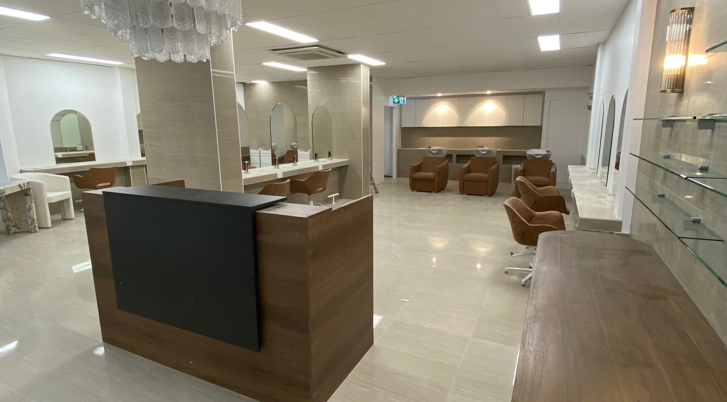 Modern, elegant interior of Studio Black North Beach, North Beach, Western Australia, AU with styling stations.