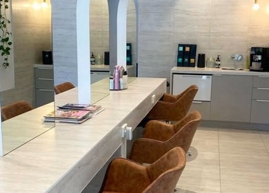 Modern salon chairs and mirrors at Studio Black North Beach, North Beach, Western Australia, AU.