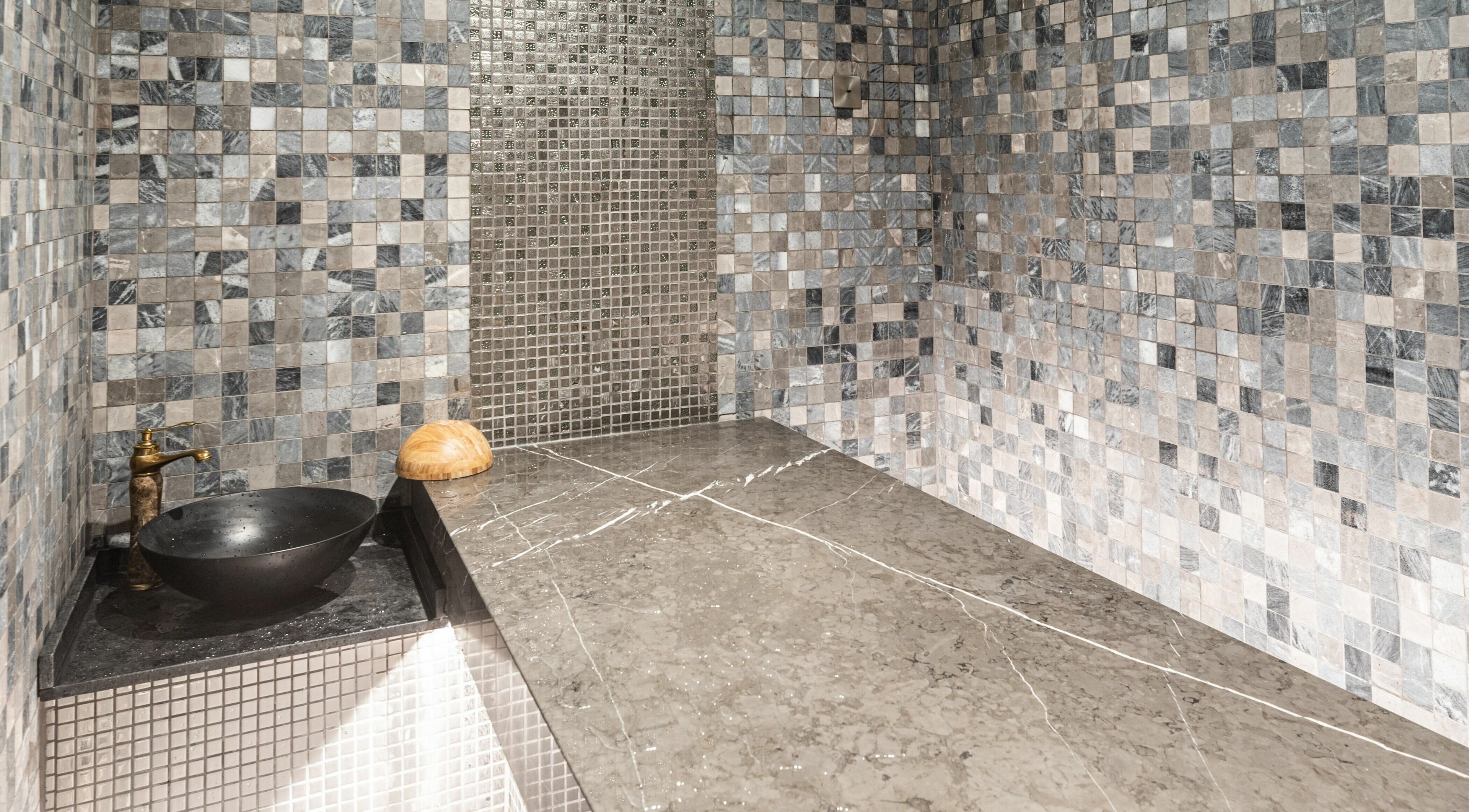 Elegant spa room with mosaic tiles at Spa Room By Anadiya Beauty Salon Ltd., Dubai, Dubai, AE.
