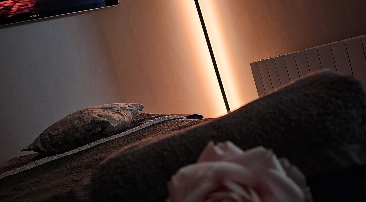 Relaxing spa room at Soul Bliss with Sayyada, Tamworth, England, GB, featuring cozy decor and soft lighting.