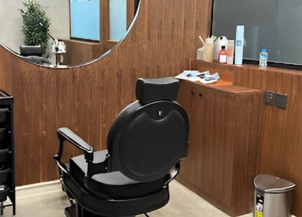 Styling chair and station at Harmonic Barbershop - Al Malqa, Riyadh, Riyadh Province, SA.