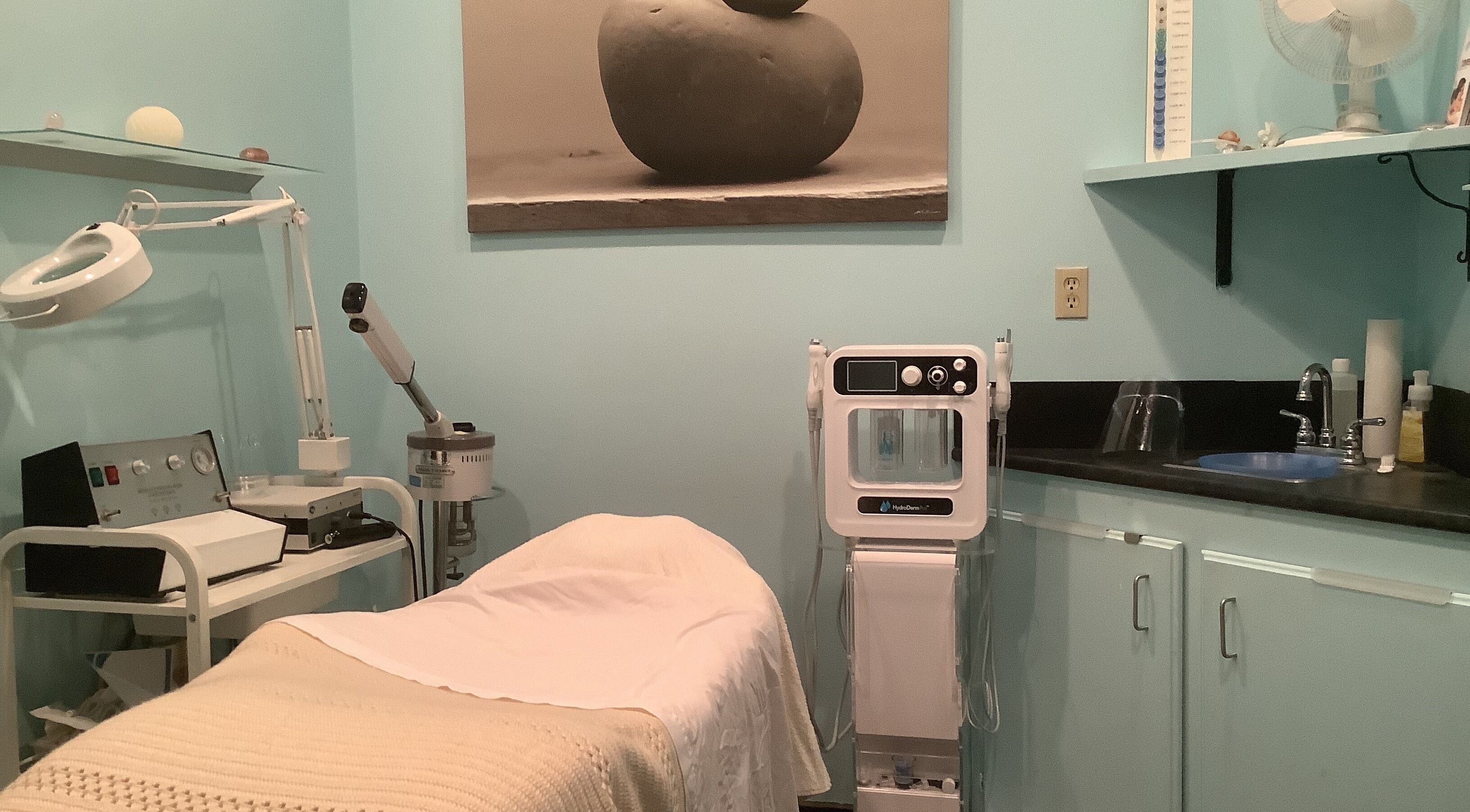 Cozy treatment room at Salon and Spa Haven Wellness, Vancouver, British Columbia, CA, with spa equipment.
