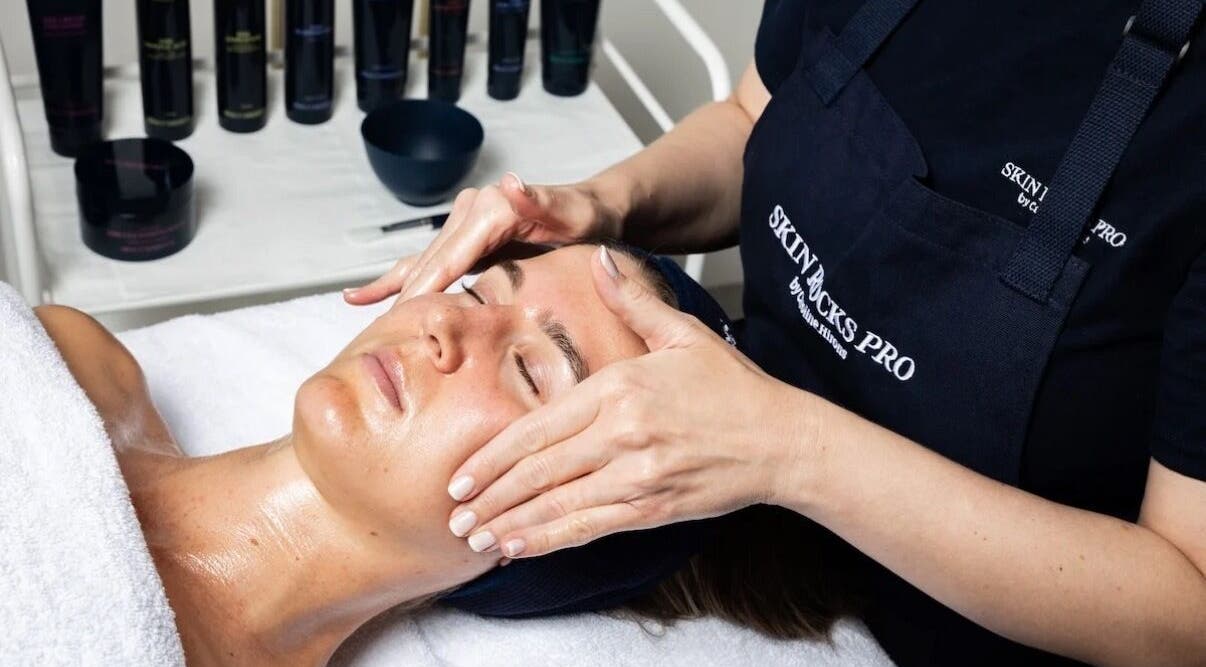 Facial treatment at Sophie Saunders Cheltenham Skin Clinic in Shurdington, England, GB for glowing skin.
