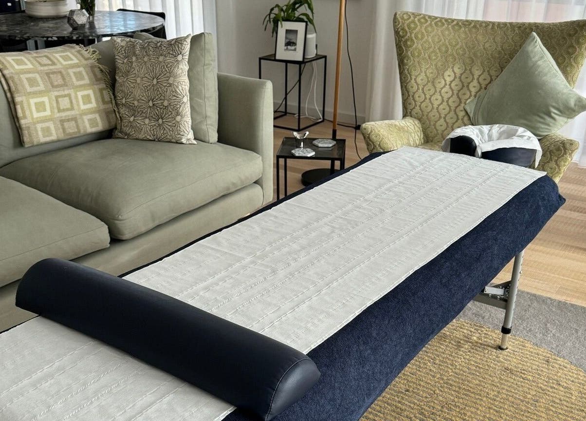 Massage table in a serene room at Paul Massage, Langley Leisure Centre, Slough, England, GB.